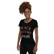 Load image into Gallery viewer, All-Over Print Women's Athletic T-shirt blk 24