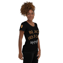 Load image into Gallery viewer, All-Over Print Women's Athletic T-shirt blk 24